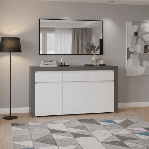 Alabama Large Modern Grey and White Sideboard With Lights - ABK-1 - N13