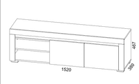 Alabama White and Grey Matte TV Cabinet Entertainment Unit - ABTV-1