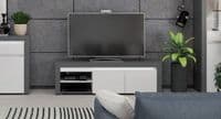 Alabama White and Grey Matte TV Cabinet Entertainment Unit - ABTV-1