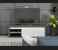 Alabama White and Grey Matte TV Cabinet Entertainment Unit - ABTV-1