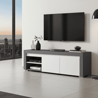 Alabama White and Grey Matte TV Cabinet Entertainment Unit - ABTV-1
