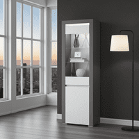 Cellini White Gloss Tall Narrow Display Unit S25
