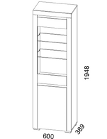 Cellini White Gloss Tall Narrow Display Unit S25