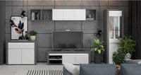 Cellini White Gloss Tall Narrow Display Unit S25