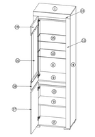 Cellini White Gloss Tall Narrow Display Unit S25