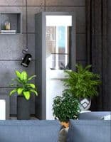 Cellini White Gloss Tall Narrow Display Unit S25