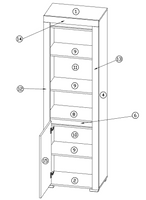 Cellini White Gloss Tall Narrow Display Unit S25