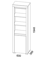 Cellini White Gloss Tall Narrow Display Unit S25