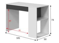 White Gloss Bedroom Desk with Drawers - Furniture Factor

