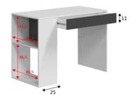 White Gloss Bedroom Desk with Drawers - Furniture Factor

