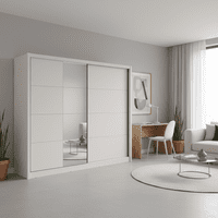 Albi Cashmere Taupe 251cm Extra Large Mirrored Sliding Door Wardrobe 11013762