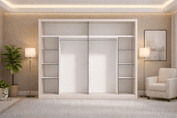Albi Cashmere Taupe 251cm Extra Large Mirrored Sliding Door Wardrobe 11013762