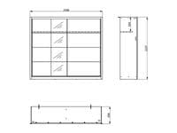 Albi Cashmere Taupe 251cm Extra Large Mirrored Sliding Door Wardrobe 11013762