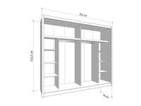 Albi Cashmere Taupe 251cm Extra Large Mirrored Sliding Door Wardrobe 11013762