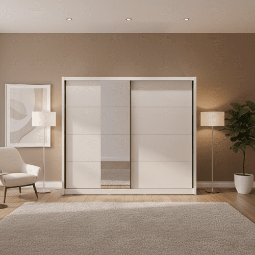 Albi Cashmere Taupe 251cm Extra Large Mirrored Sliding Door Wardrobe 11013762