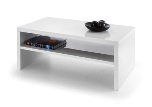 Algeciras White High Gloss Lacquered Mirror Finish Coffee Table JB338