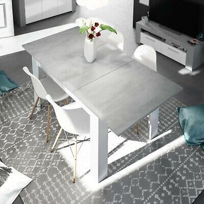 Alida Arctic White And Concrete Grey Extending Dining Table - 0L4586A S/O