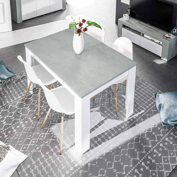 Alida Arctic White And Concrete Grey Extending Dining Table - 0L4586A S/O