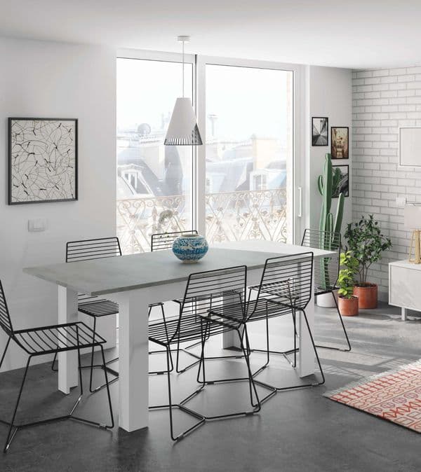 Alida Arctic White And Concrete Grey Extending Dining Table - 0L4586A S/O