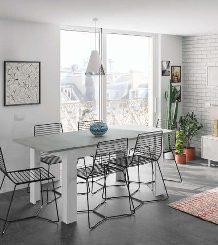 Alida Arctic White And Concrete Grey Extending Dining Table - 0L4586A S/O