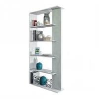Alida Open Back Room Divider White and  Grey Bookcase 0L2252A