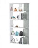 Alida Open Back Room Divider White and  Grey Bookcase 0L2252A