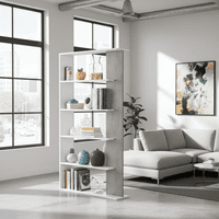 Alida Open Back Room Divider White and  Grey Bookcase 0L2252A