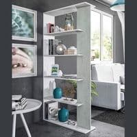 Alida Open Back Room Divider White and  Grey Bookcase 0L2252A