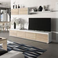 Alida White And Oak Effect TV Entertainment Cabinet With Wall Unit 0F6663A S/O