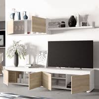 Alida White And Oak Effect TV Entertainment Cabinet With Wall Unit 0F6663A S/O