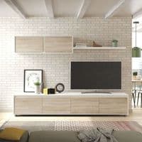 Alida White And Oak Effect TV Entertainment Cabinet With Wall Unit 0F6663A S/O