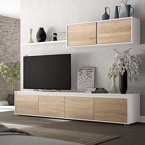 Alida White And Oak Effect TV Entertainment Cabinet With Wall Unit 0F6663A S/O