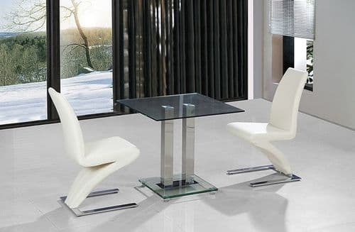 Allegretti Glass Dining Set 2 Zed Chairs HL284-18