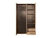 Althena 3 Door Grey Oak 127.5cm Wardrobe With Drawers And Mirror
