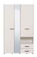 Althena 3 Door White 127.5cm Wardrobe With Drawers And Mirror