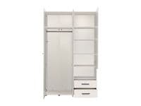 Althena 3 Door White 127.5cm Wardrobe With Drawers And Mirror