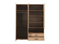 Althena 4 Door Oak Effect Wardrobe With Open Shelf And Drawers