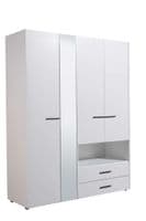 Althena 4 Door White Wardrobe With An Open Shelf And Drawers