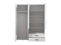 Althena 4 Door White Wardrobe With An Open Shelf And Drawers