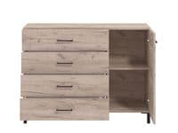 Althena Oak Effect 1 Door 4 Drawer Sideoard Storage Unit - 11012346