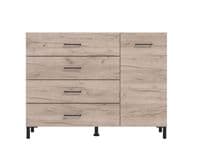 Althena Oak Effect 1 Door 4 Drawer Sideoard Storage Unit - 11012346