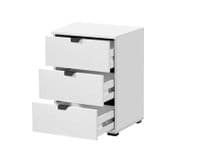 Althena Valenca Arctic White 3 Drawer Bedside Table - 11008319
