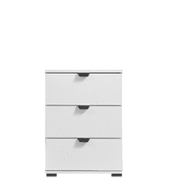 Althena Valenca Arctic White 3 Drawer Bedside Table - 11008319
