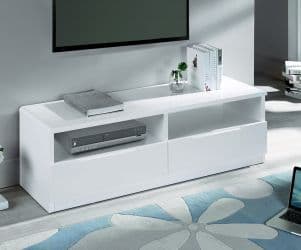 Alzira White High Gloss 2 Drawer Media Unit 18JB299