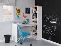 White Desk with Bookshelf Combo | furniturefactor.co.uk