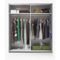 Amani Artic White and Rustic Oak Effect Modern 2 Door Sliding Wardrobe 180cm - ARM181A