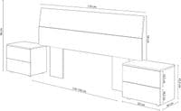 Amani Oak and White Modern Headboard with Bedsides - 016073C