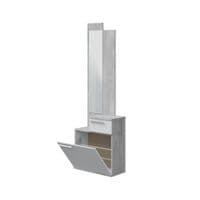 Amone Grey and White  Hallway Shoe Cabinet with Mirror 016745L SO