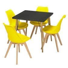 Angouleme Black Faux Concrete And Oak Effect Dining Table 19LD632