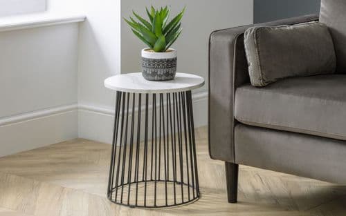 Annecy Round White Lamp Table 24JB181